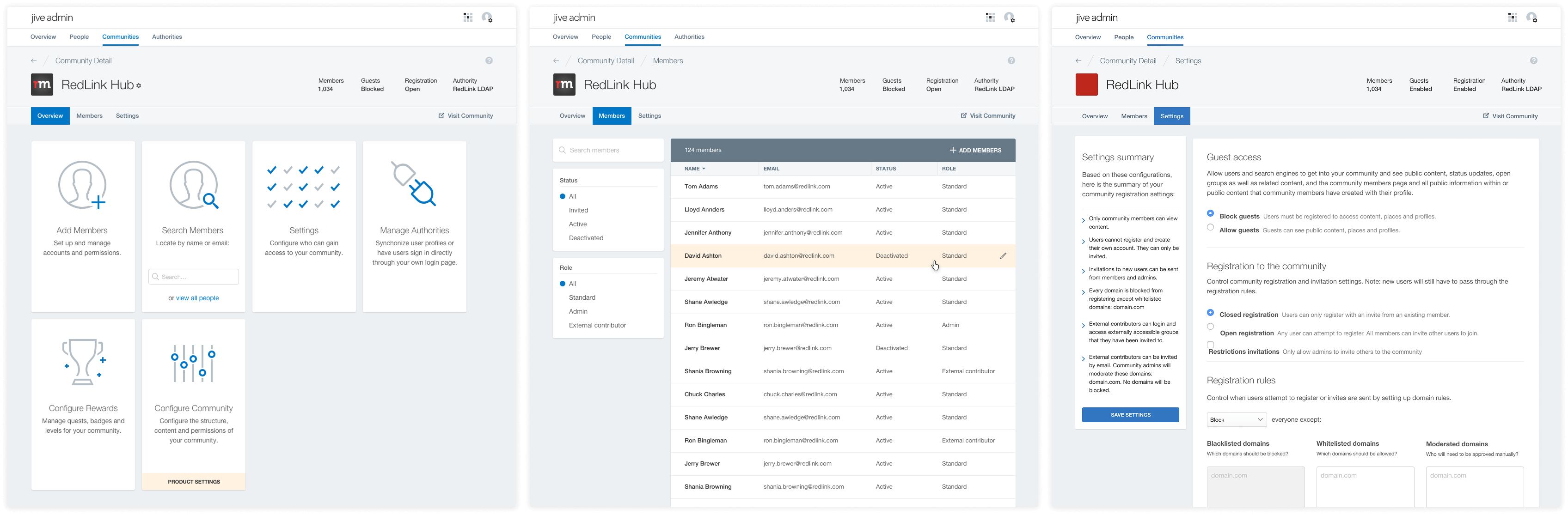 Jive Admin - Community Member Settings