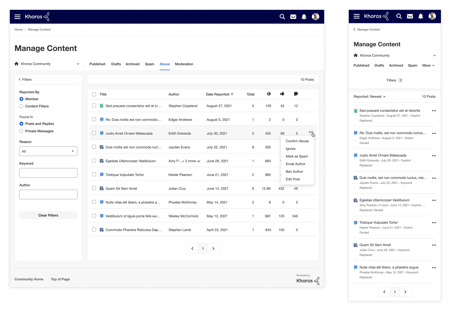 Managing Content & Moderation